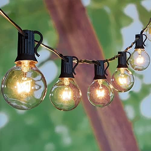 50Feet G40 Outdoor String Lights Hanging Globe Patio Lights with 52 Clear Bulbs(2 Spare), UL List... | Amazon (US)