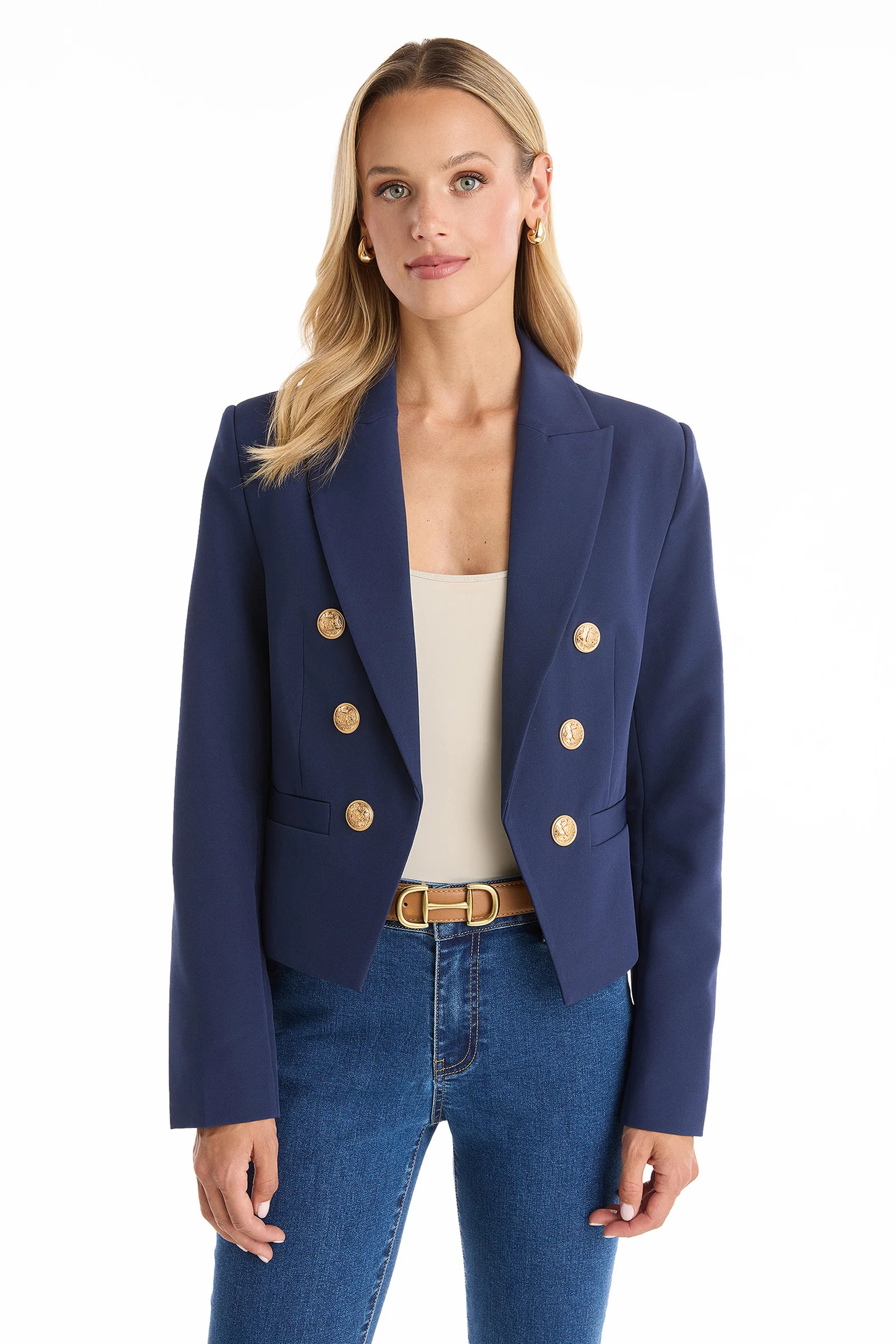 Gabrielle Double Breasted Blazer - Navy | The Noli Shop