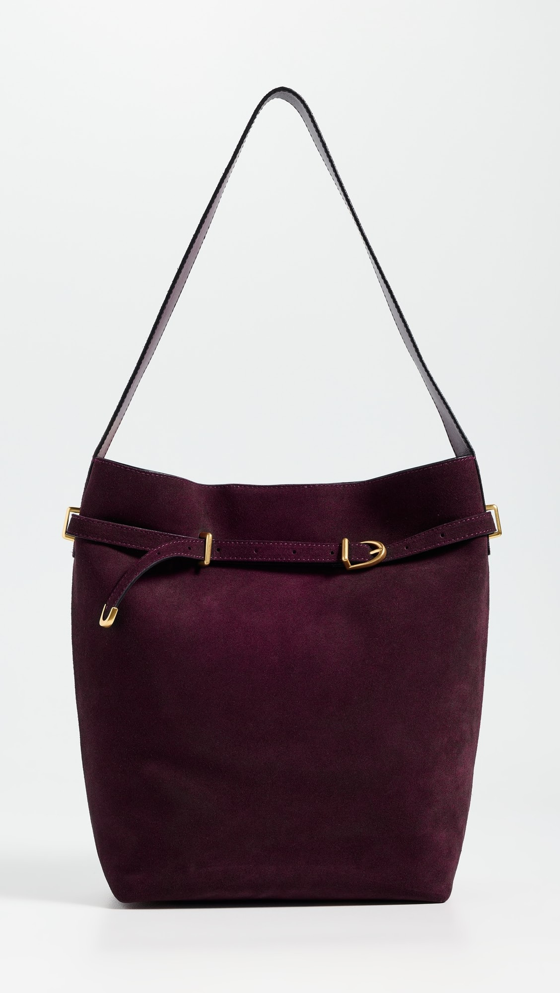 The Essential Belted Bucket Tote In Suede | Shopbop
