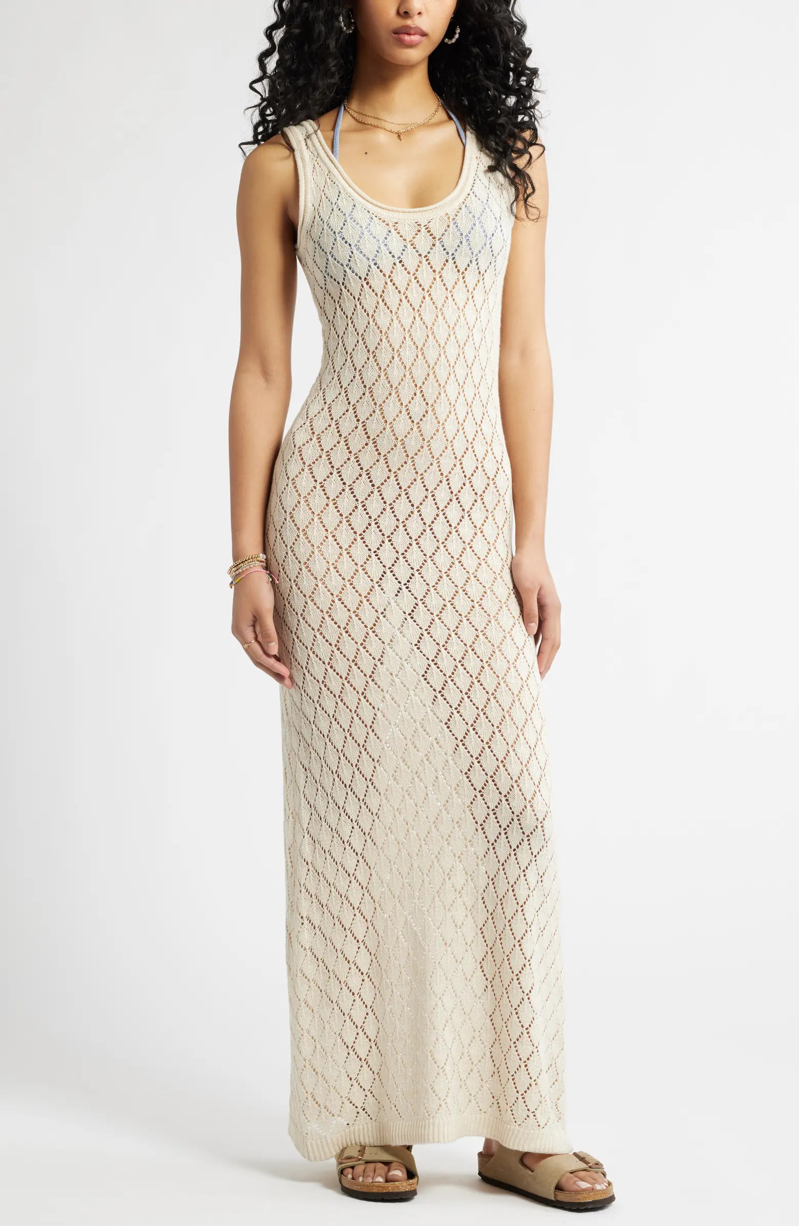 BP. Sheer Pointelle Maxi Cover-Up Dress | Nordstrom | Nordstrom