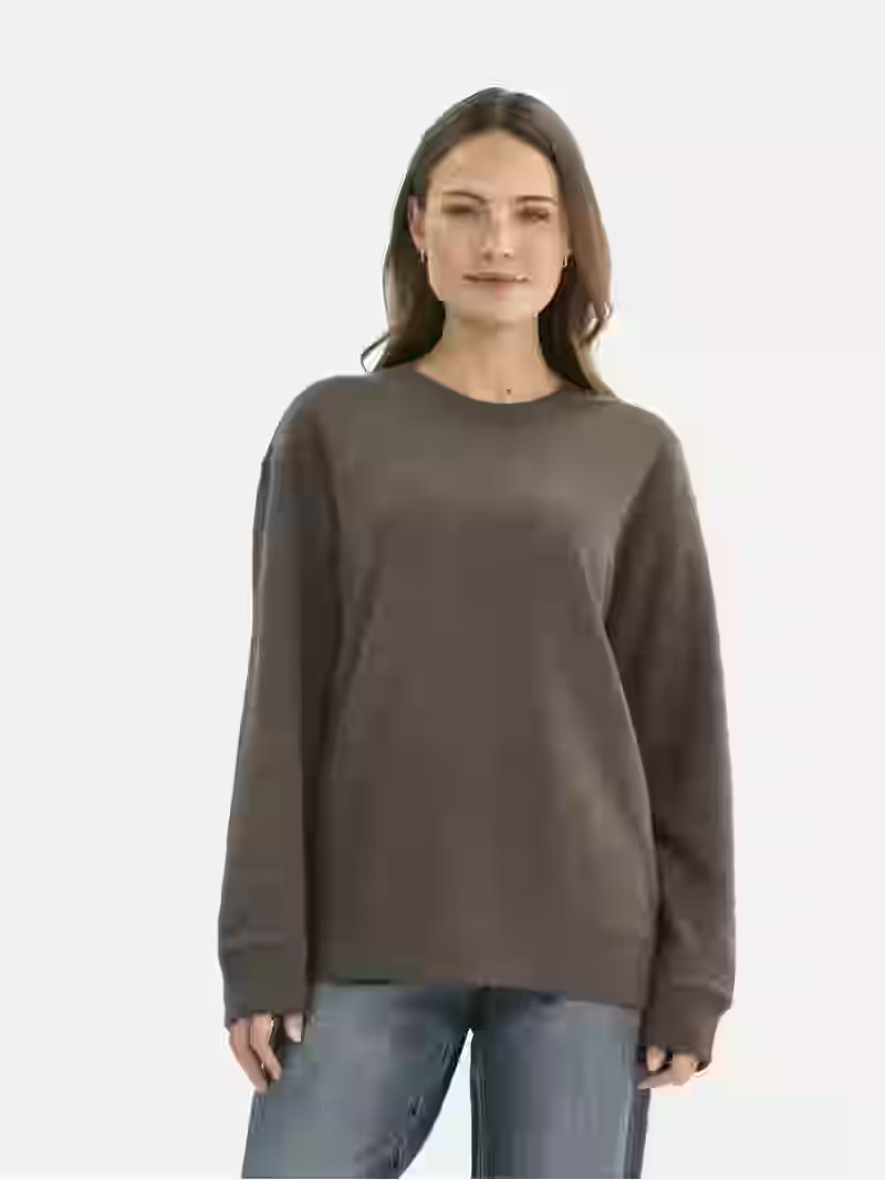 Time and Tru Women's and Women's Plus Crewneck Sweatshirt with Long Sleeves, Sizes XS-4X | Walmart (US)