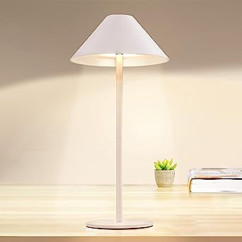 ZZWS Rechargeable Table Lamp Cordless Touch Control Dimmable Desk Lamp Minimalist Modern Bedside ... | Amazon (US)