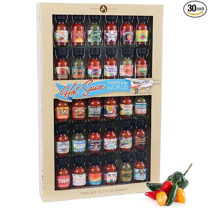 Thoughtfully Gifts, Flavors of the World Hot Sauce Sampler Gift Set, Inspired by International Ho... | Amazon (US)