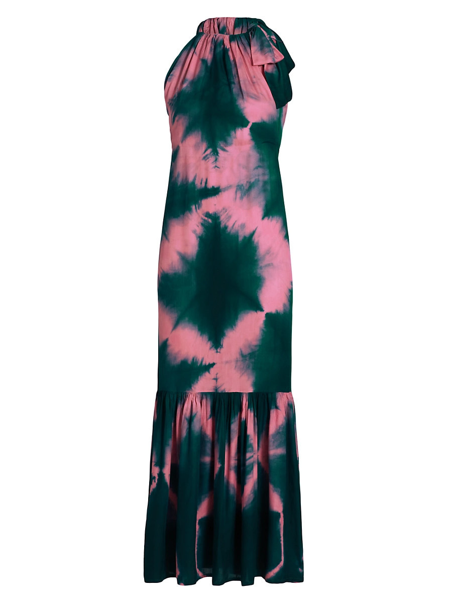 Women's Akua Tie-Dye Halterneck A-Line Maxi Dress - Size Large | Saks Fifth Avenue