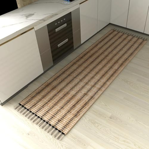 Eco Crave Jute Runner Rug 2.6x8 ft – Handwoven Boho 100% Natural Jute Striped Runner, Indoor Hi... | Amazon (US)