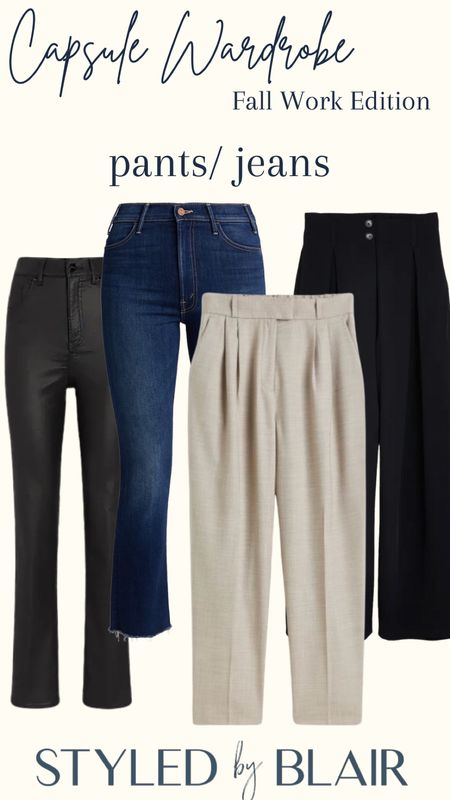 Fall work capsule / fall pants / work trousers / jeans 

#LTKunder100 #LTKworkwear #LTKSeasonal