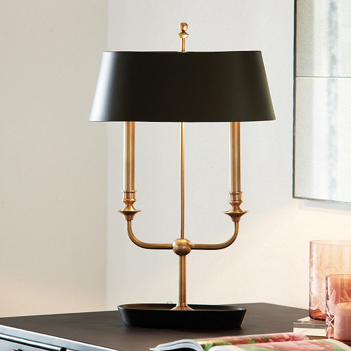 Rosedale Double Arm Candelabra Brass Lamp | Ballard Designs, Inc.