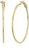 Amazon Collection 925 Sterling Silver Lightweight Paddle Back Hoop Earrings | Amazon (US)
