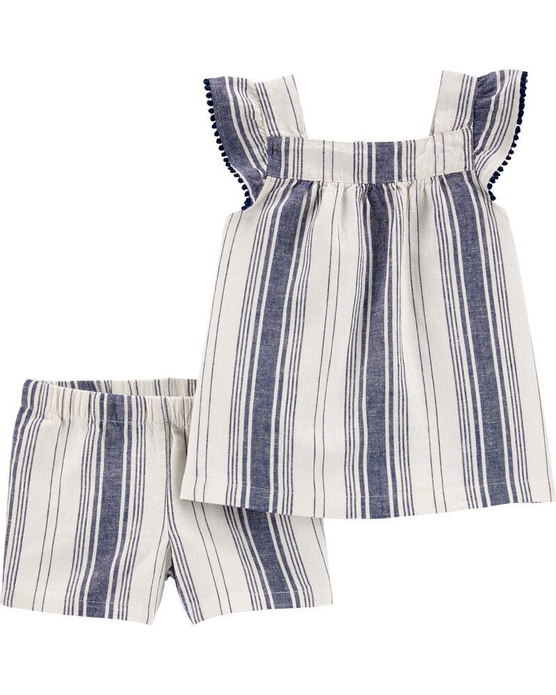 2-Piece Striped Linen Tank & Short Set | Carter's