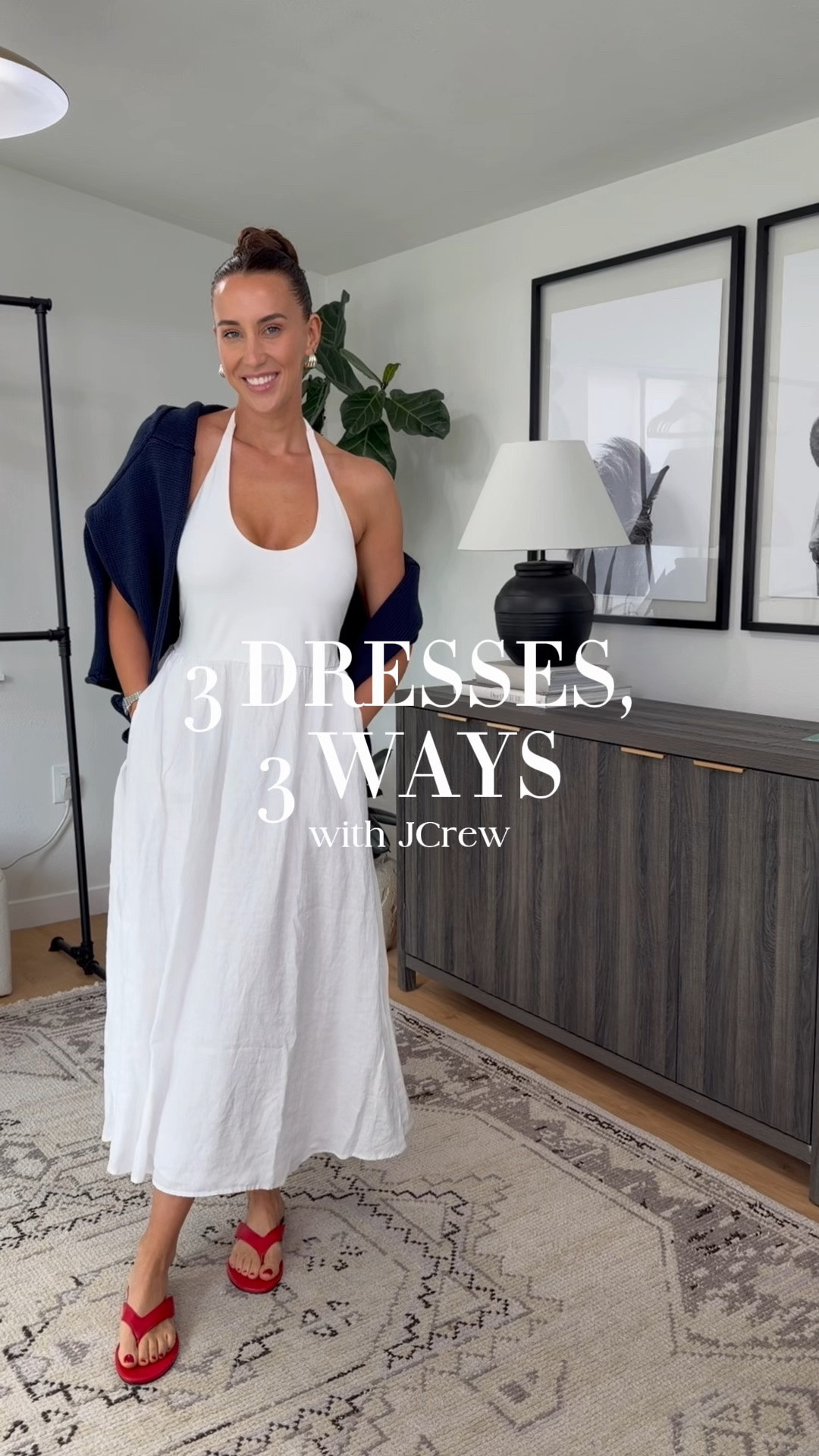 Three @Jcrew dresses styled three completely different ways for summer 🤎

A floral midi (size small)  with a woven tote and flat sandals — romantic and very vacation-coded

A white halter (size small)  layered with the navy fish sweater and red sandals for the perfect 4th of July moment (and pieces you can wear all summer on their own)

And a brown slip dress (size 6) with a black woven bag, strappy flats, and a silk accessory for full Euro summer

All closet classics you can shop from J.Crew right now — every piece is linked here

#injcrew #ad

#LTKootd #LTKgrwm #LTKTravel