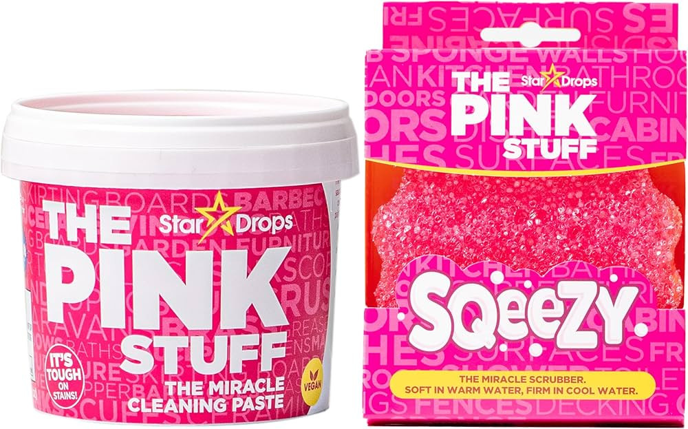 Stardrops - The Pink Stuff Miracle Cleaning Paste & SQeeZY Scrubber Sponge Bundle – All-Purpose... | Amazon (US)