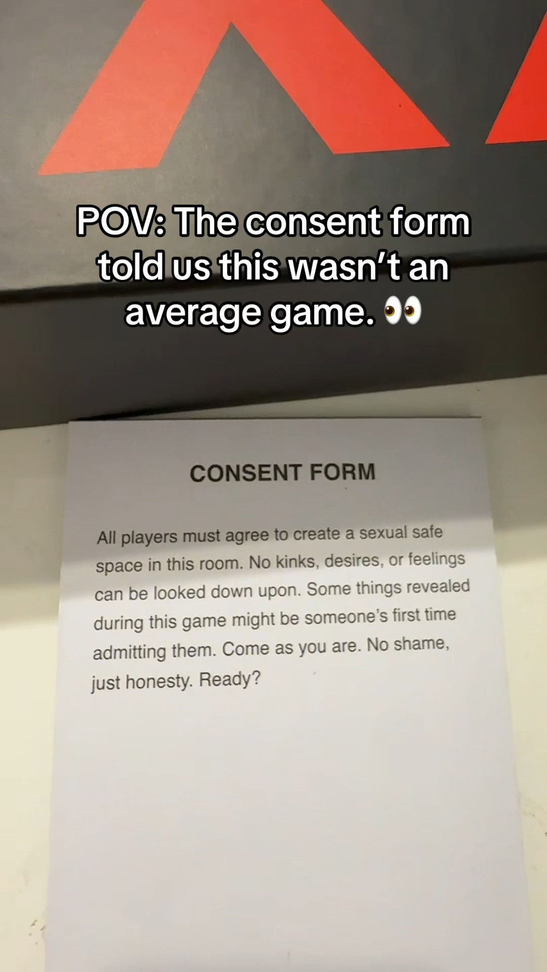 Everyone being comfortable is what makes the game actually fun.

We’re Not Really Strangers XXX Adult Edition brings bold questions and spicy conversations, but the best part is making sure everyone playing is on the same page first. Perfect for adults who want a fun, honest, and respectful game night with lots of laughs.

#AdultGames #PartyGame #DateNight #GameNight #ConversationCards 

 #LTKdayinmylife #LTKstorytime #LTKActive