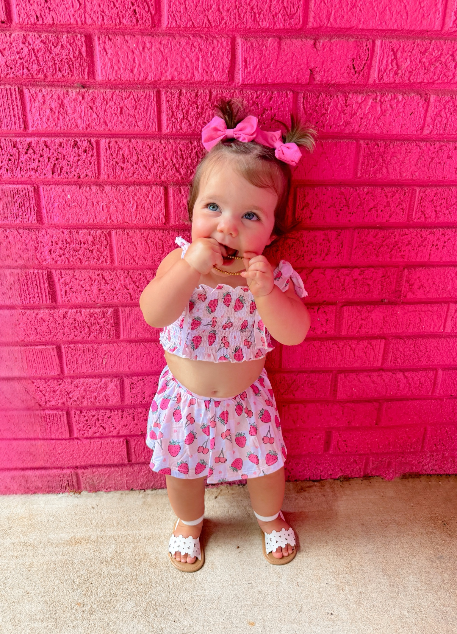 My berrrrrry cute girl 🍓🤍🍒🪩✨ We have a thing for pink around here if you can’t tell 😉 Absolutely in LOVE with @jesshogancrum x @dreambitlittleco new collection! I went crazy and ordered 7 pieces from it… the pink & berries totally got me 🥹 You can shop all of these in the LTK app - my code “LANDONHOPESTEVENS” saves 15% off 🩷

#LTKKids #LTKFindsUnder50 #LTKBaby