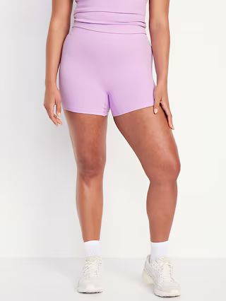 Extra High-Waisted Seamless Ribbed Biker Shorts -- 4-inch inseam | Old Navy (US)
