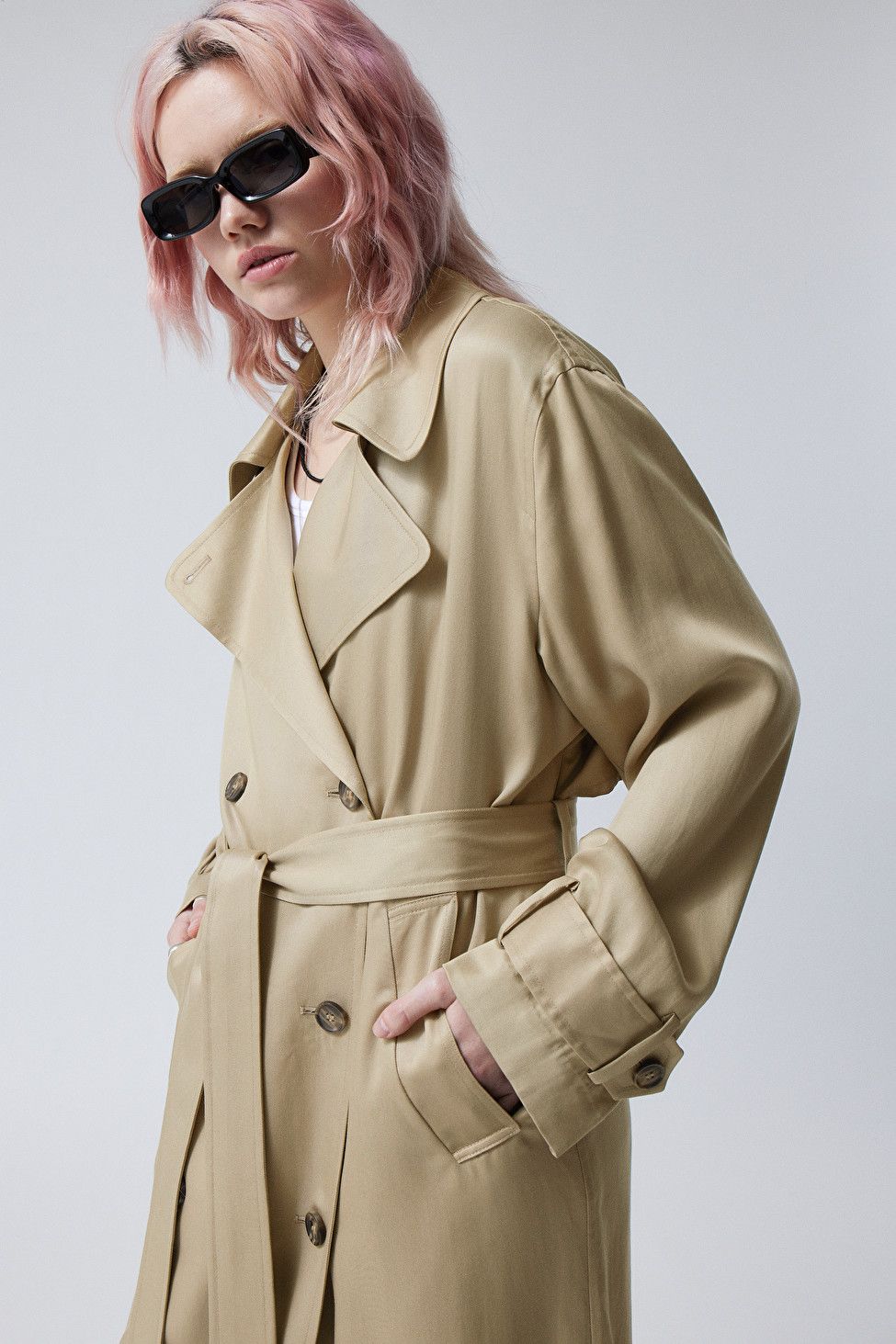 Evelyn Relaxed Lyocell Trench Coat | Weekday