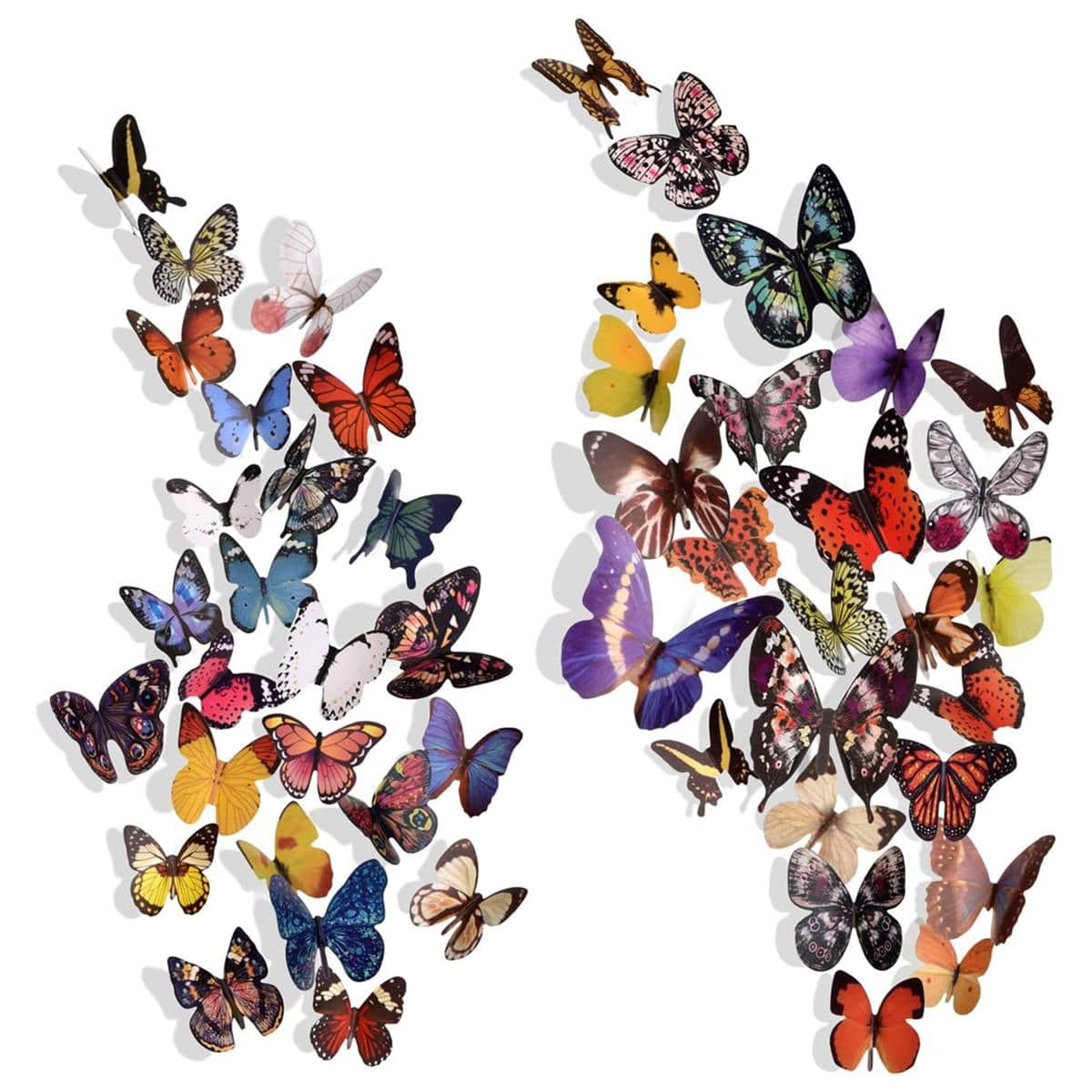 72pcs Hollow Butterfly Sticker, Modern Color Block PVC Self Adhesive 3D Butterfly Wall Decor For ... | SHEIN