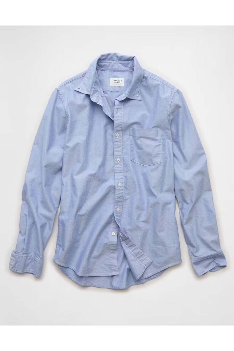 AE Everyday Slim Fit Oxford Button-Up Shirt Men's Blue XL Tall | American Eagle Outfitters (US & CA)