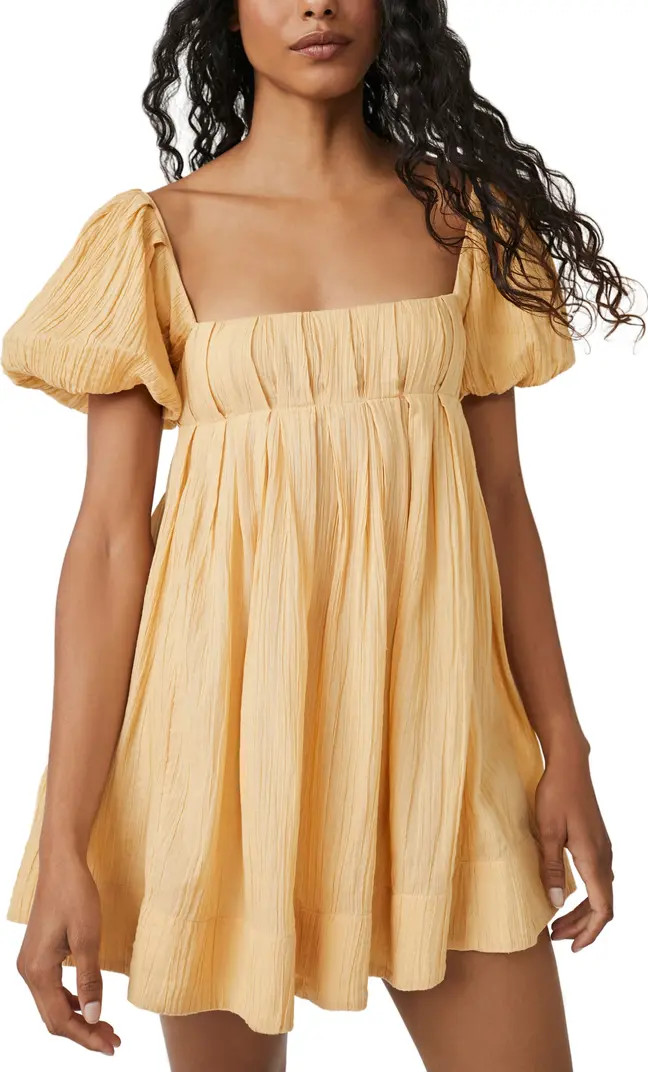 free-est Marina Tie Back Cotton Crinkle Babydoll Dress | Nordstrom
