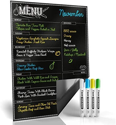 Amazon.com : Magnetic Menu Board for Kitchen Fridge with Bright Chalk Markers - 17X12" - Dry Eras... | Amazon (US)