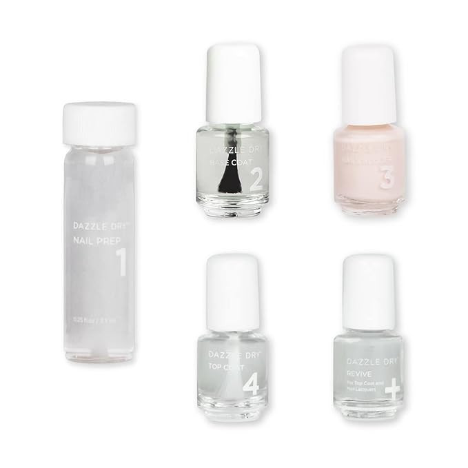 Dazzle Dry Mini Kit 4 Step System - Touch of Love, a pale chalky pink. Semi-sheer cream. (5 Piece... | Amazon (US)