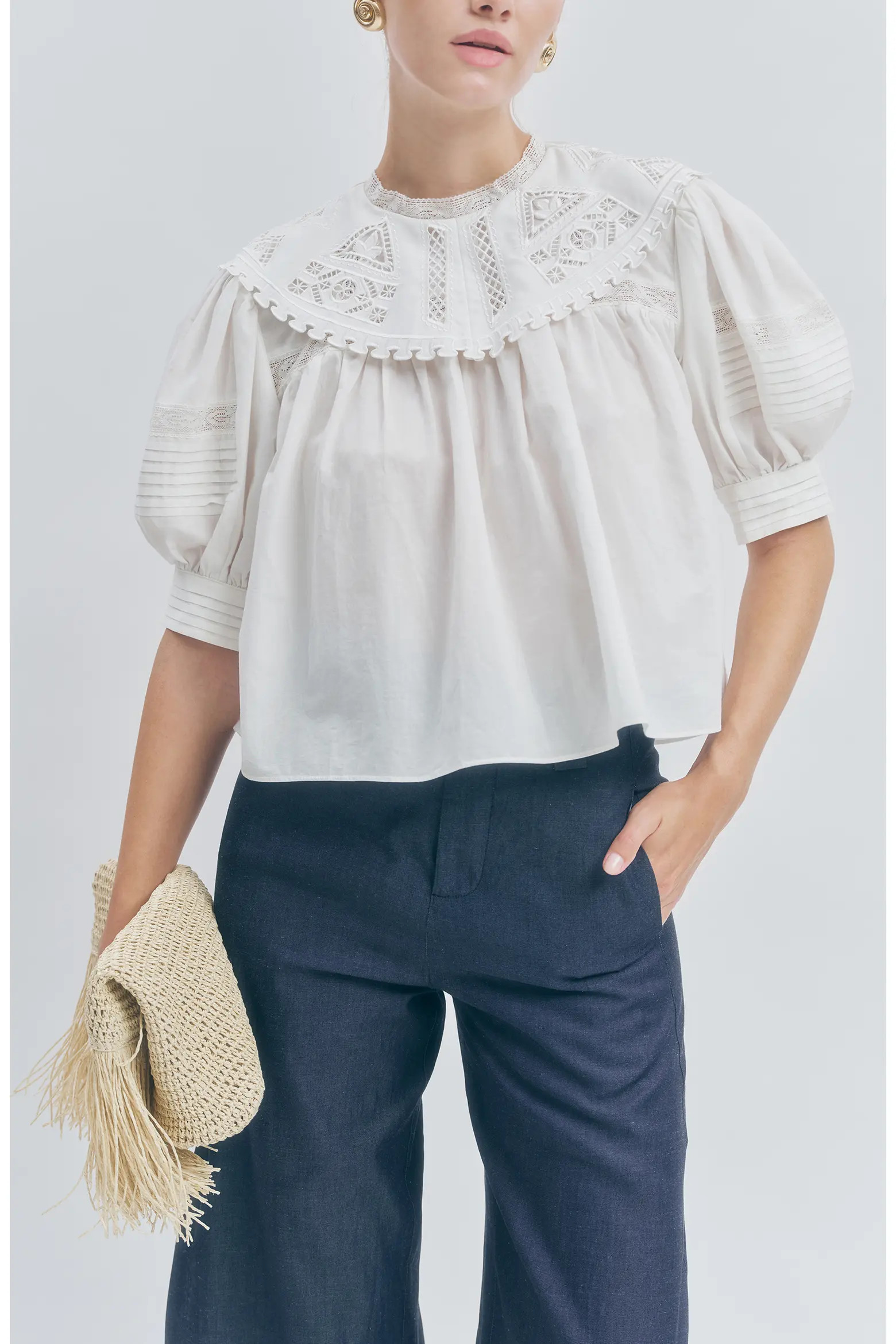 Ariel Oversized Collar Cotton Top (Women) | Nordstrom | Nordstrom