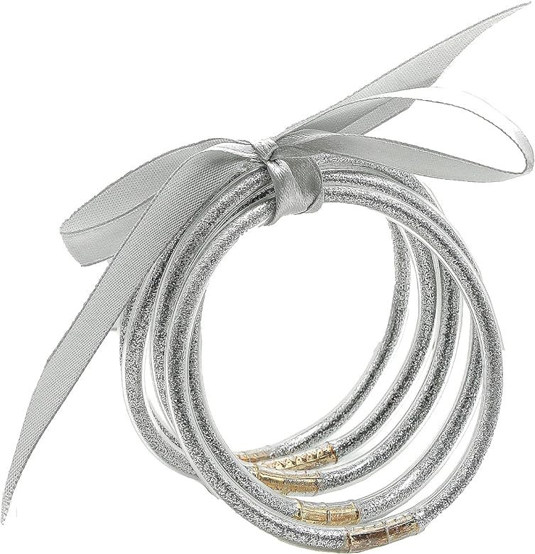 YBMYCM Glitter Jelly Bangles Bracelets Set for Women Glitter Filled Jelly Silicone Bracelets for ... | Amazon (US)