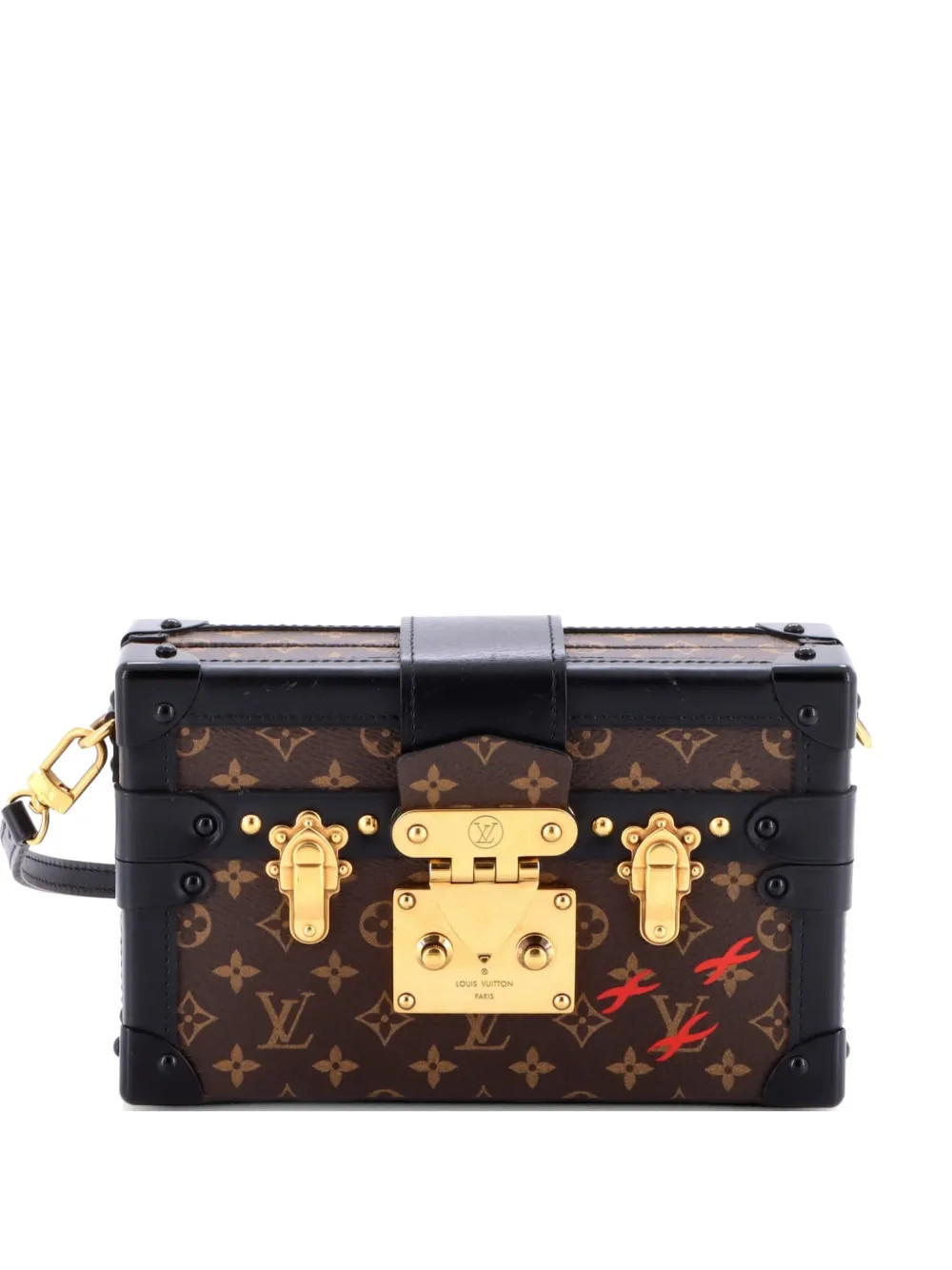 Louis Vuitton Pre-Owned Petite Malle Handbag Monogram Canvas clutch bag - Black | Farfetch Global