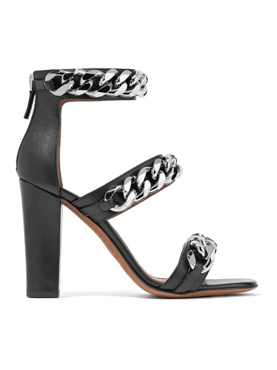 Givenchy - Chain-embellished Sandals In Black Leather | NET-A-PORTER (US)