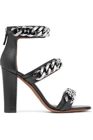 Givenchy - Chain-embellished Sandals In Black Leather | NET-A-PORTER (US)