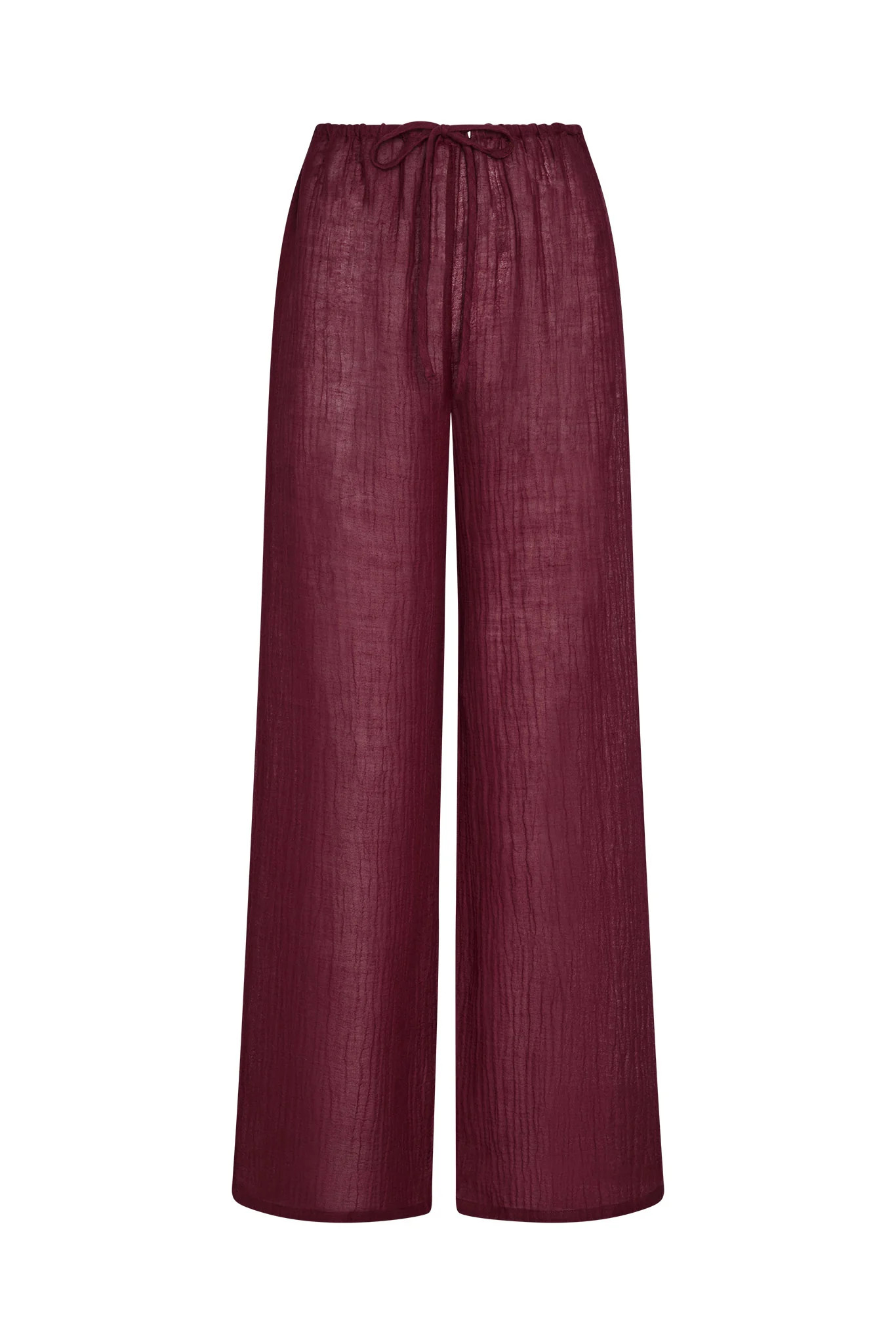 Belize Pant - Fig Crinkle Linen | Monday Swimwear
