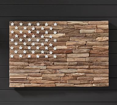 Driftwood American Flag Wall Art | Pottery Barn (US)