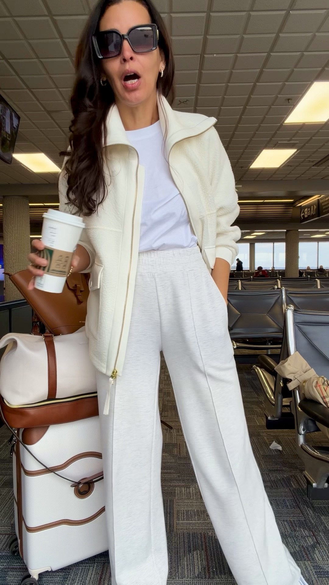 Size s in pants and shaket. Shoes are tts. 

#LTKSeasonal #LTKootd #LTKTravel