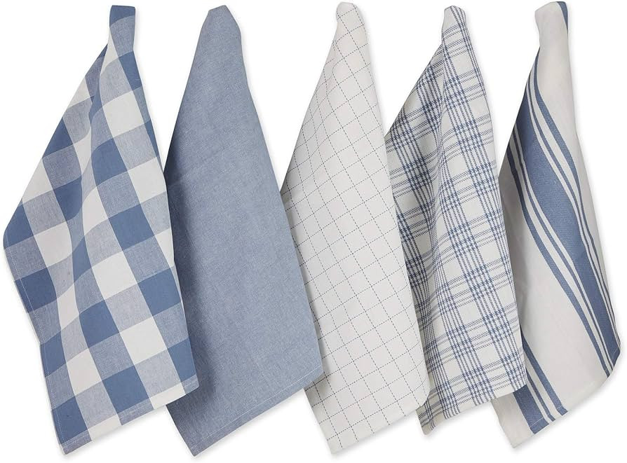 DII Everyday Basic Kitchen Collection Large Woven Cotton Dishtowel/Tea Towel Set, 18x28, Stonewas... | Amazon (US)