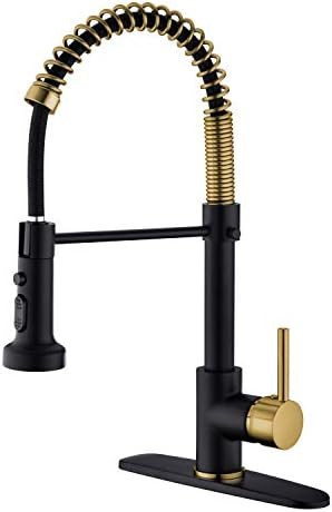 Pirooso Commercial Single Handle Spring Kitchen Sink Faucet, Lead Solid Brass Kitchen Faucet with... | Amazon (US)