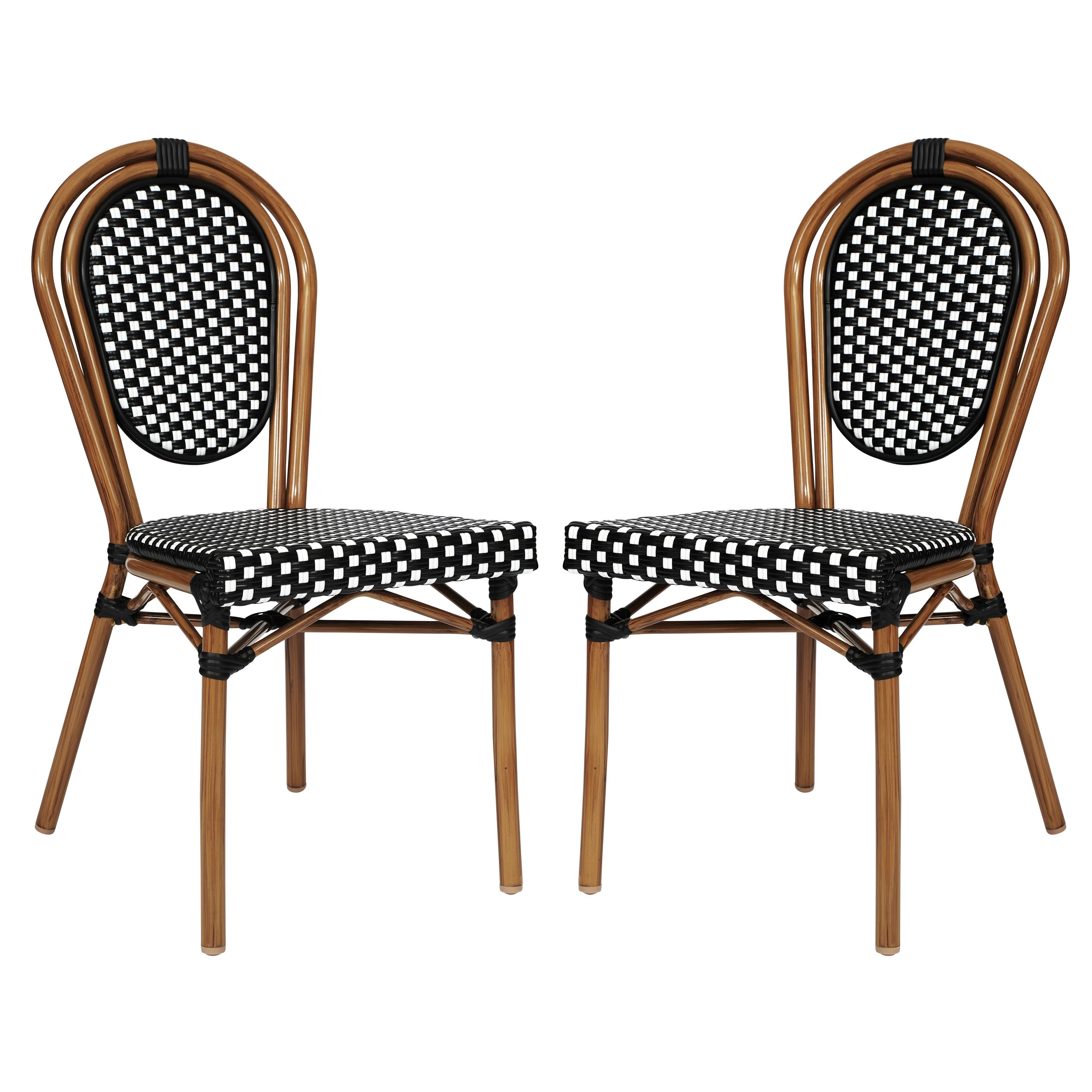 Cloquet All-Weather Commercial Stacking Paris Chairs with Metal Frames (Set of 2) | Wayfair North America