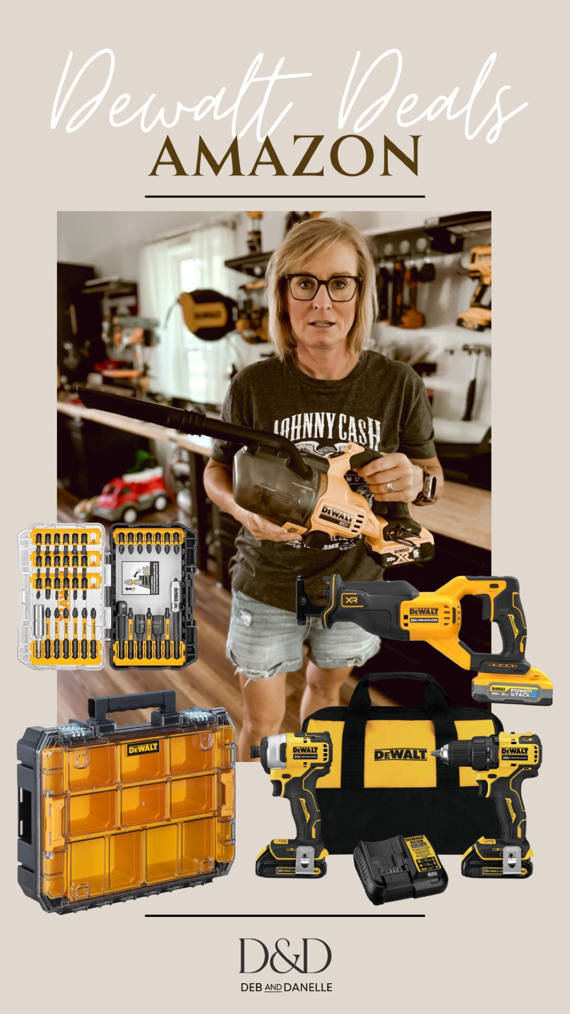 Amazon Prime Day Deals: Deb’s favorite Dewalt tools are on sale!! This includes both drills, bits, shop vac, tool organizer, and reciprocating saw. 

#LTKOver40 #LTKHome #LTKSaleAlert