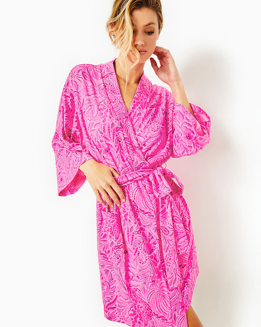 Elaine Knit Robe | Splash of Pink - A Lilly Pulitzer Store