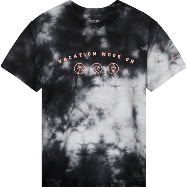 Vacation Tee, Black Tie Dye | Maisonette