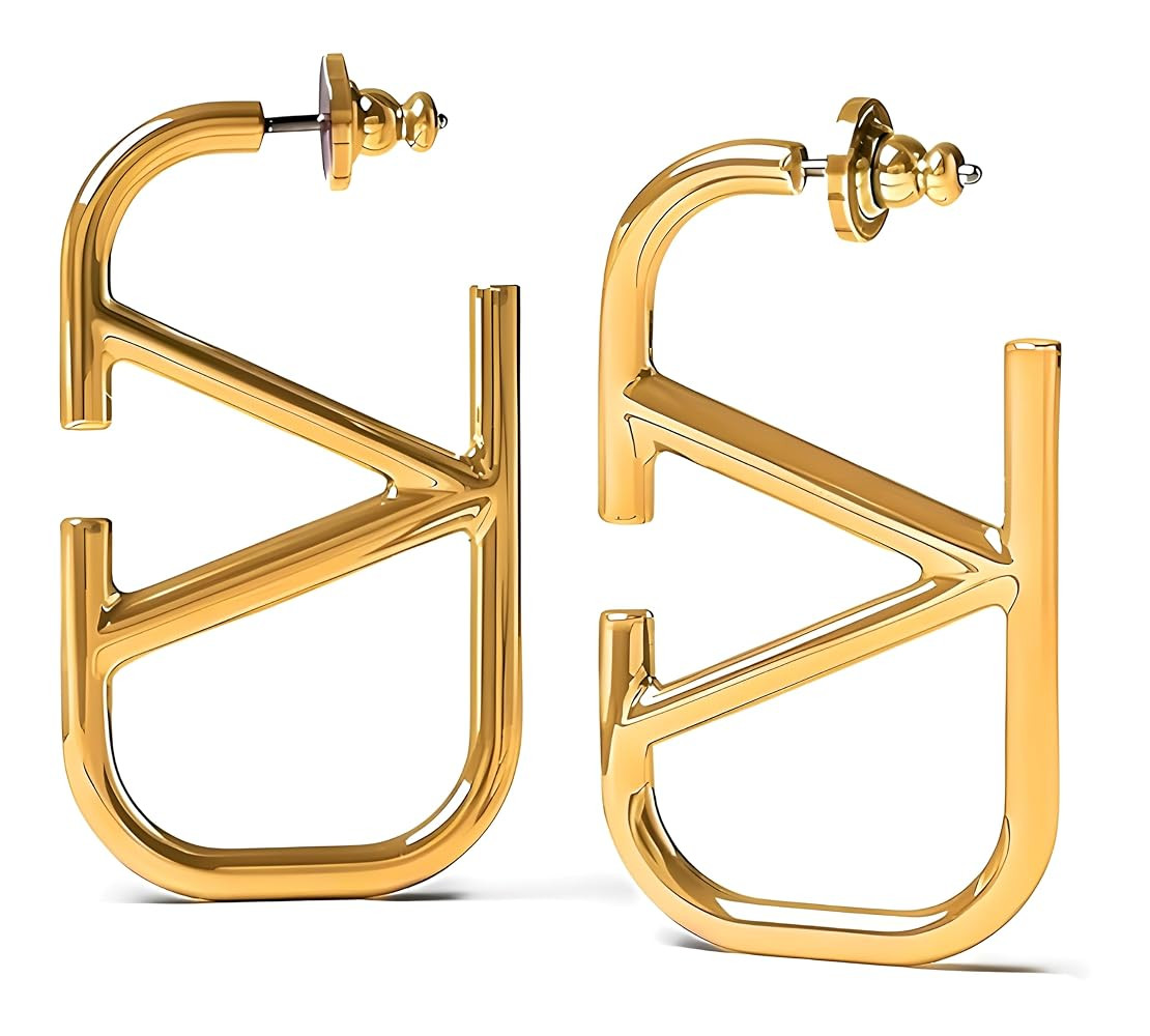 Elegant 18K Gold V Geometric Earrings - Hypoallergenic Jewelry for Women | Stylish Gift for Fashi... | Amazon (US)