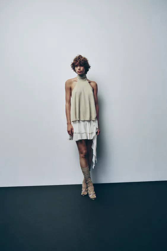 METALLIC THREAD HALTER TOP | Zara US