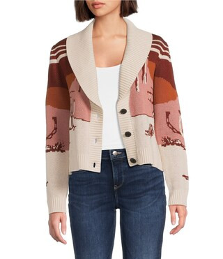 Pendleton Western Scenic Graphic Shawl Neckline Long Sleeve Cardigan | Dillard's | Dillard's