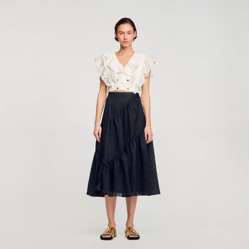 Ruffle crop top | Sandro US | Sandro-Paris US