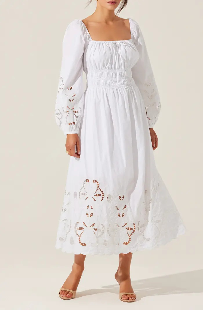 Wisnia Long Sleeve Eyelet Embroidered Dress | Nordstrom