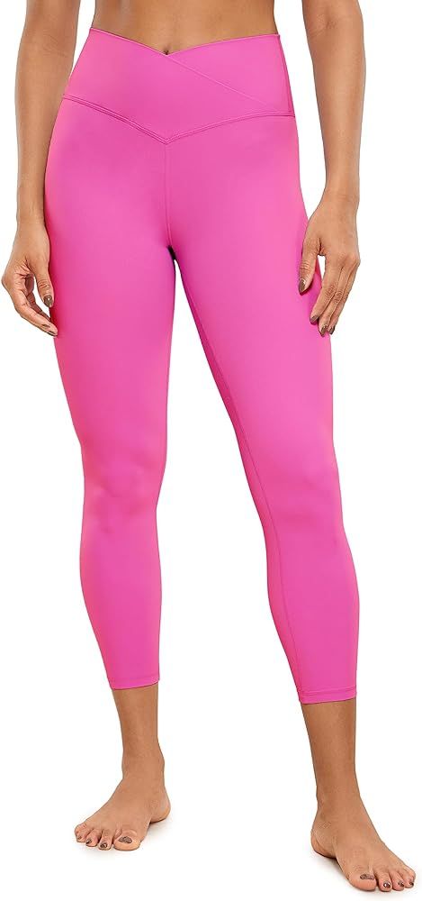 CRZ YOGA Womens Butterluxe Crossover Workout Capri Leggings 23 Inches - High Waist V Cross Crop G... | Amazon (US)