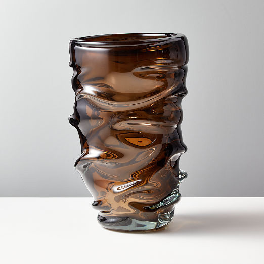 Jacqueline Modern Brown Handblown Glass Vase + Reviews | CB2 | CB2