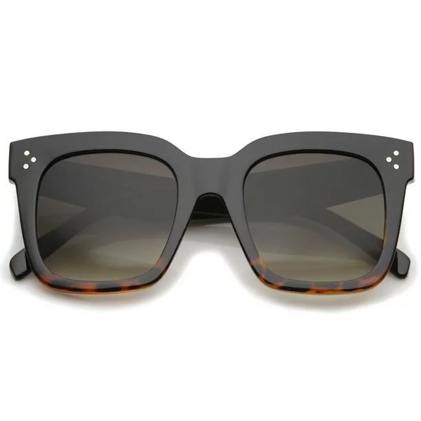 sunglassLA - Modern Two-Toned Bold Frame Square Horn Rimmed Sunglasses - 50mm | Walmart (US)