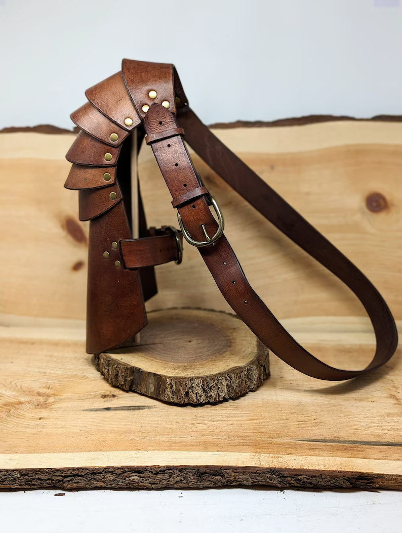 Large Leather Pauldron multiple Leather & Metal Colors - Etsy | Etsy (US)