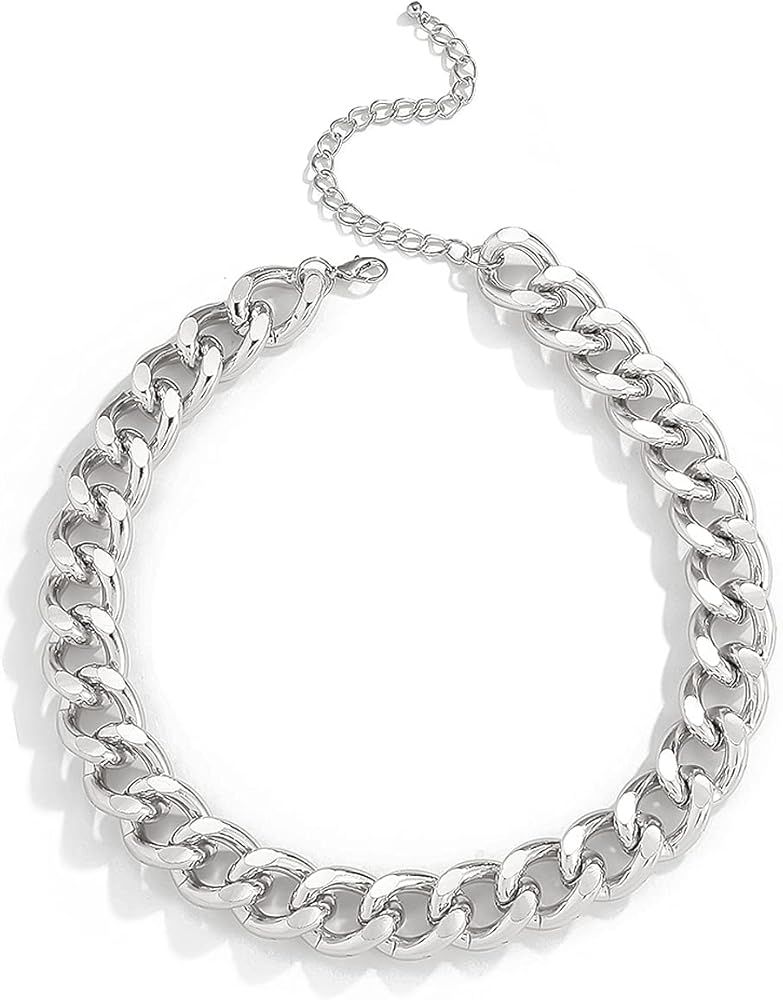 Ingemark Cuban Chunky Link Chain Choker Unisex Punk Style Thick Wide Necklace Jewelry | Amazon (US)