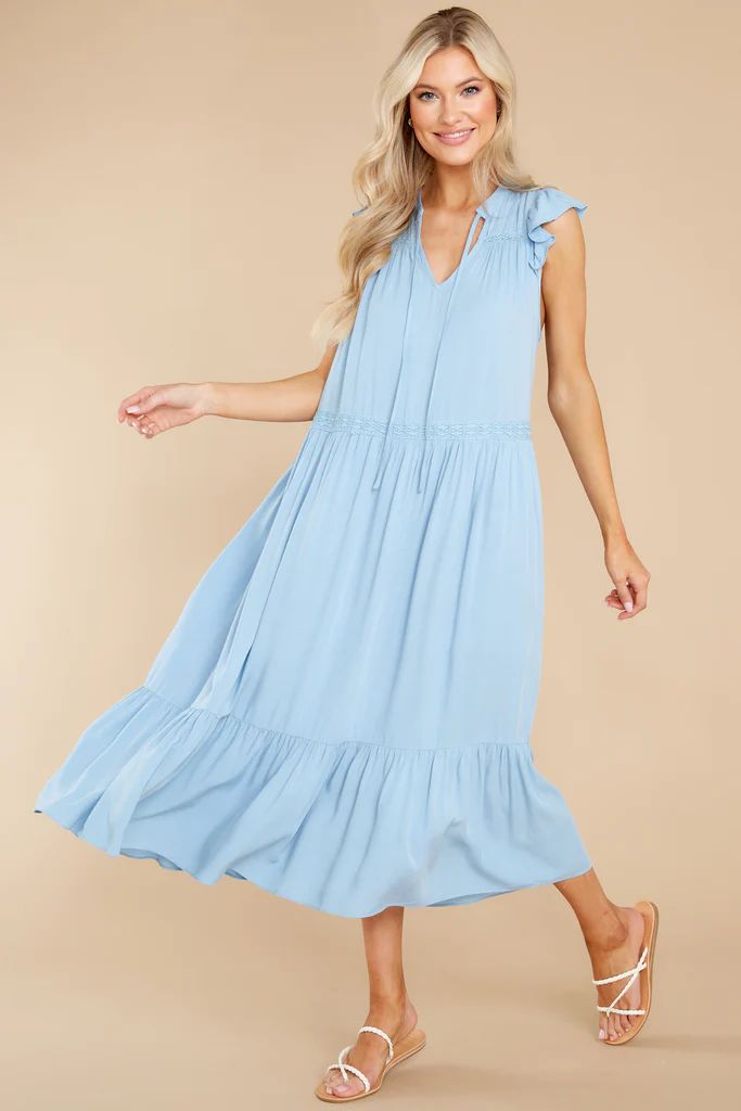 No Greater Feeling Light Blue Midi Dress | Red Dress 