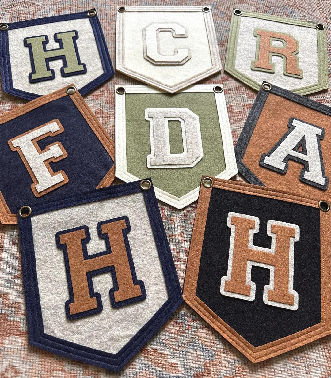 Custom Initial Pennant, Personalized Baby Gift, Neutral Nursery Decor, Personalized Baby Flag for... | Etsy (US)